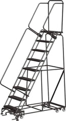 Ballymore - 123" 9 Step All-Directional Ladder - Rolling Safety Ladder, 350 Lb Capacity, 90" Platform Height, 32" Base Width x 68" Depth, Expanded Metal Tread - All Tool & Supply