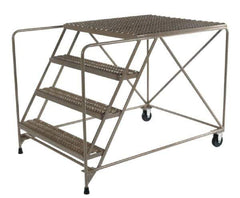 Ballymore - 30" 3 Step Platform - 800 Lb Capacity, 30" Platform Height, 30" Base Width x 72" Depth, Heavy-Duty Serrated Grating - All Tool & Supply