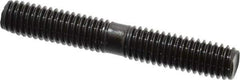 Gibraltar - 3/8-16 2-1/2" OAL Equal Double Threaded Stud - Alloy Steel, Black Oxide Finish, 1" Equal Thread Length - All Tool & Supply