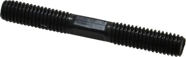 Gibraltar - 3/8-16 3" OAL Equal Double Threaded Stud - Alloy Steel, Black Oxide Finish, 1-1/8" Equal Thread Length - All Tool & Supply