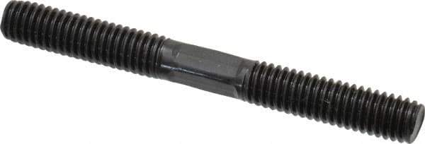 Gibraltar - 3/8-16 3-1/2" OAL Equal Double Threaded Stud - Alloy Steel, Black Oxide Finish, 1-1/4" Equal Thread Length - All Tool & Supply