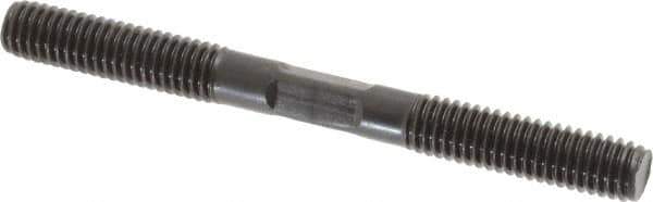 Gibraltar - 3/8-16 4" OAL Equal Double Threaded Stud - Alloy Steel, Black Oxide Finish, 1-1/4" Equal Thread Length - All Tool & Supply