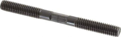 Gibraltar - 3/8-16 4" OAL Equal Double Threaded Stud - Alloy Steel, Black Oxide Finish, 1-1/4" Equal Thread Length - All Tool & Supply