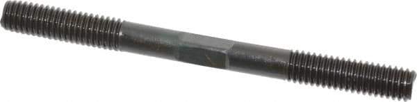 Gibraltar - 3/8-16 4-1/2" OAL Equal Double Threaded Stud - Alloy Steel, Black Oxide Finish, 1-1/4" Equal Thread Length - All Tool & Supply