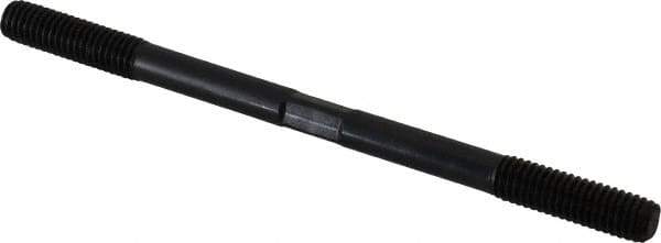 Gibraltar - 3/8-16 6" OAL Equal Double Threaded Stud - Alloy Steel, Black Oxide Finish, 1-1/4" Equal Thread Length - All Tool & Supply