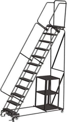 Ballymore - 153" 12 Step Stock-Picking Ladder - 450 Lb Capacity, 120" Platform Height, 32" Base Width x 87" Depth, Expanded Metal Tread - All Tool & Supply