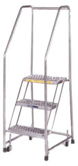 Ballymore - 93" 6 Step Ladder - 300 Lb Capacity, 60" Platform Height, 30" Base Width x 50" Depth, Heavy-Duty Serrated Grating - All Tool & Supply