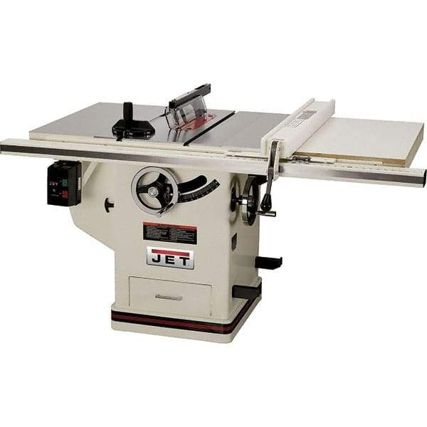 Jet - 10" Blade Diam, Table Saw - 4,300 RPM, 29" Table Depth x 42" Table Width, 230 Volts, 14.5 Amps, 5/8" Arbor - All Tool & Supply