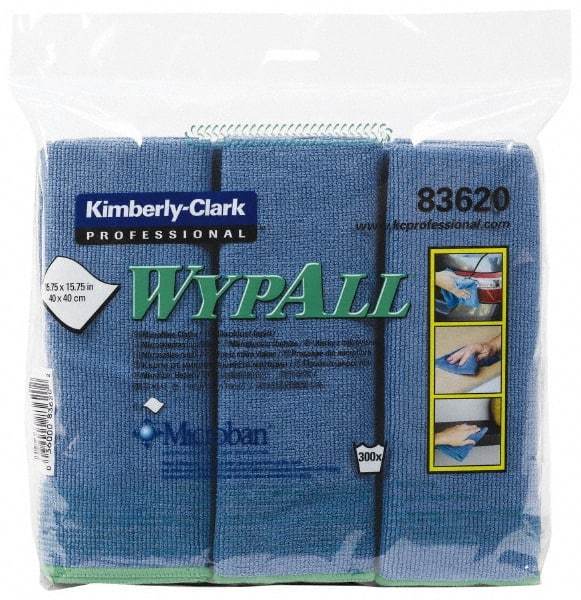 WypAll - Reusable Microfiber Wipes - Packet, 15-3/4" x 15-3/4" Sheet Size, Blue - All Tool & Supply