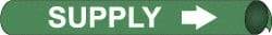 NMC - Pipe Marker with Supply Legend and Arrow Graphic - 3-3/8 to 4-1/2" Pipe Outside Diam, White on Green - All Tool & Supply