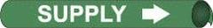 NMC - Pipe Marker with Supply Legend and Arrow Graphic - 1-1/8 to 2-3/8" Pipe Outside Diam, White on Green - All Tool & Supply