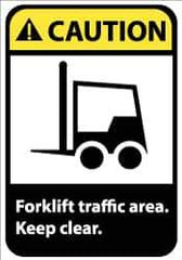 NMC - "Caution - Forklift Traffic Area - Keep Clear", 14" Long x 10" Wide, Aluminum Safety Sign - Rectangle, 0.04" Thick, Use for Accident Prevention - All Tool & Supply