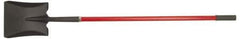 PRO-SOURCE - 11" High x 9-1/2" Wide Square Steel Shovel - 48" Long Fiberglass Straight Handle, Front Turned - All Tool & Supply