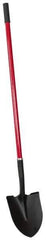 PRO-SOURCE - 11-1/2" High x 8-3/4" Wide Round Steel Shovel - 48" Long Fiberglass Straight Handle, Front Turned - All Tool & Supply