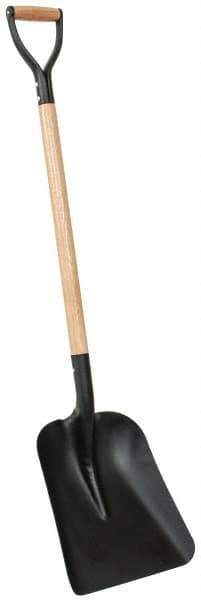 PRO-SOURCE - 13" High x 11" Wide Square Steel Shovel - 34" Long Wood D-Grip Handle - All Tool & Supply