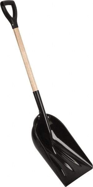 PRO-SOURCE - 14" High x 18" Wide Square Plastic Shovel - 29" Long Wood D-Grip Handle - All Tool & Supply