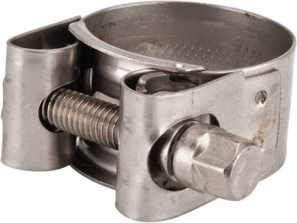 Mikalor - 1-1/8" Hose, 0.71" Wide x 0.04" Thick, T-Bolt Hose Clamp - 1.06 to 1.14" Diam, Stainless Steel - All Tool & Supply