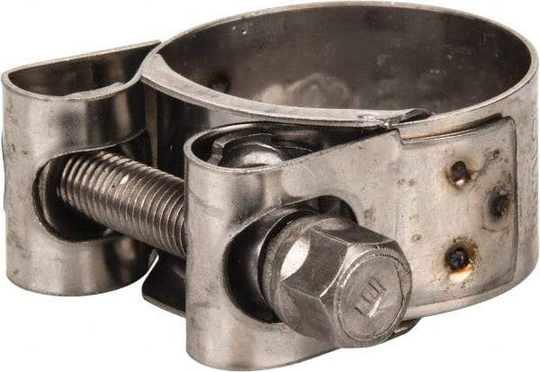 Mikalor - 1-1/4" Hose, 0.78" Wide x 0.04" Thick, T-Bolt Hose Clamp - 1.22 to 1.34" Diam, Stainless Steel - All Tool & Supply