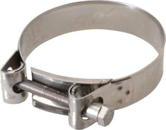 Mikalor - 3-3/4" Hose, 0.98" Wide x 0.04" Thick, T-Bolt Hose Clamp - 3.58 to 3.82" Diam, Stainless Steel - All Tool & Supply