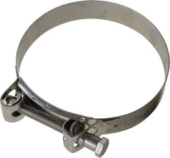 Mikalor - 5-1/4" Hose, 1.1" Wide x 0.051" Thick, T-Bolt Hose Clamp - 5.11 to 5.51" Diam, Stainless Steel - All Tool & Supply