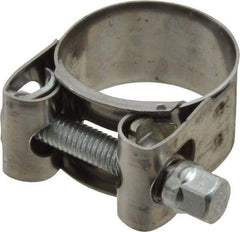 Mikalor - 1-1/8" Hose, 0.71" Wide x 0.04" Thick, T-Bolt Hose Clamp - 1.06 to 1.14" Diam, Stainless Steel Band, Housing & Zinc Plated Screw - All Tool & Supply