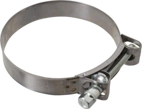 Mikalor - 5-1/4" Hose, 1.1" Wide x 0.051" Thick, T-Bolt Hose Clamp - 5.11 to 5.51" Diam, Stainless Steel Band, Housing & Zinc Plated Screw - All Tool & Supply