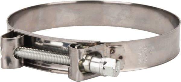 Mikalor - 6" Hose, 1.1" Wide x 0.051" Thick, T-Bolt Hose Clamp - 5.91 to 6.38" Diam, Stainless Steel Band, Housing & Zinc Plated Screw - All Tool & Supply