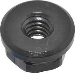 Gibraltar - 1/4-20, 5/8" Flange Diam, 5/16" High, 1/2" Across Flats, Flange Nut - Grade 12L14 Steel, Black Oxide Finish, 3/32" Flange Height, TCMAI - All Tool & Supply