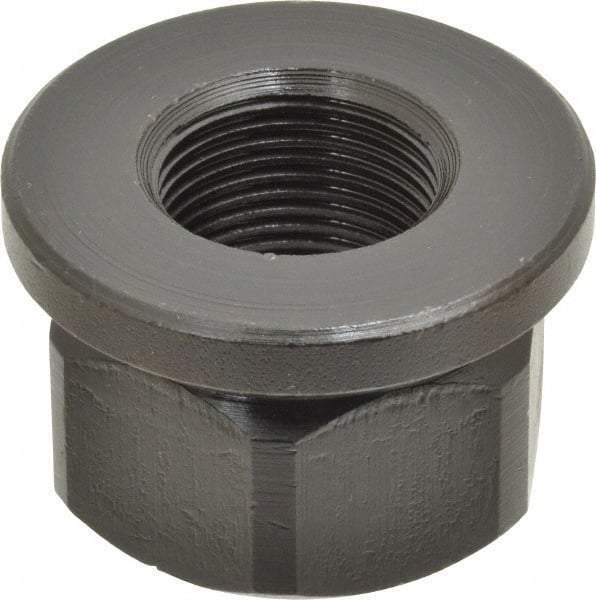 Gibraltar - 1-14, 2" Flange Diam, 1-1/4" High, 1-5/8" Across Flats, Flange Nut - Grade 12L14 Steel, Black Oxide Finish, 1/4" Flange Height, TCMAI - All Tool & Supply