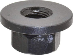 Gibraltar - M6x1.00, 16mm Flange Diam, 8mm High, 10mm Across Flats, Flange Nut - Grade 12L14 Steel, Black Oxide Finish, 2" Flange Height, TCMAI - All Tool & Supply