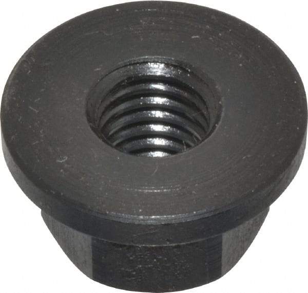 Gibraltar - M8x1.25, 19mm Flange Diam, 10mm High, 13mm Across Flats, Flange Nut - Grade 12L14 Steel, Black Oxide Finish, 2.5" Flange Height, TCMAI - All Tool & Supply