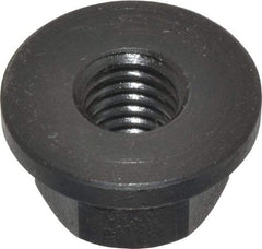 Gibraltar - M8x1.25, 19mm Flange Diam, 10mm High, 13mm Across Flats, Flange Nut - Grade 12L14 Steel, Black Oxide Finish, 2.5" Flange Height, TCMAI - All Tool & Supply