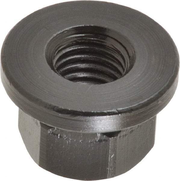 Gibraltar - M12x1.75, 27mm Flange Diam, 17mm High, 19mm Across Flats, Flange Nut - Grade 12L14 Steel, Black Oxide Finish, 4" Flange Height, TCMAI - All Tool & Supply