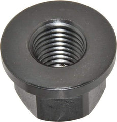 Gibraltar - M24x3.00, 49mm Flange Diam, 32mm High, 36mm Across Flats, Flange Nut - Grade 12L14 Steel, Black Oxide Finish, 7" Flange Height, TCMAI - All Tool & Supply