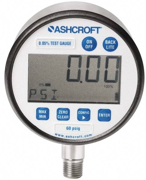 Ashcroft - 3" Dial, 1/4 Thread, 0-200 Scale Range, Pressure Gauge - Lower Connection Mount, Accurate to 0.25% of Scale - All Tool & Supply