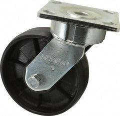 Albion - 6" Diam x 2" Wide x 7-1/2" OAH Top Plate Mount Swivel Caster - Glass Filled Nylon, 1,200 Lb Capacity, Precision Sealed Bearing, 4 x 4-1/2" Plate - All Tool & Supply