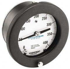 Ashcroft - 4-1/2" Dial, 1/4 Thread, 0-160 Scale Range, Pressure Gauge - Center Back Connection Mount, Accurate to 0.5% of Scale - All Tool & Supply