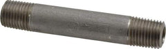 Merit Brass - Schedule 80, 1/4" Pipe x 3" Long, Grade 304/304L Stainless Steel Pipe Nipple - Seamless & Threaded - All Tool & Supply