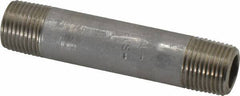 Merit Brass - Schedule 80, 3/8" Pipe x 3" Long, Grade 304/304L Stainless Steel Pipe Nipple - Seamless & Threaded - All Tool & Supply