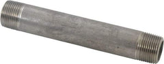 Merit Brass - Schedule 80, 3/4" Pipe x 6" Long, Grade 304/304L Stainless Steel Pipe Nipple - Seamless & Threaded - All Tool & Supply