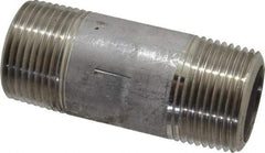 Merit Brass - Schedule 80, 1" Pipe x 3" Long, Grade 304/304L Stainless Steel Pipe Nipple - Seamless & Threaded - All Tool & Supply