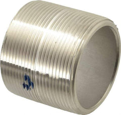 Merit Brass - Schedule 80, 2" Pipe x 2" Long, Grade 304/304L Stainless Steel Pipe Nipple - Seamless & Threaded - All Tool & Supply