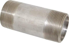 Merit Brass - Schedule 80, 2-1/2" Pipe x 6" Long, Grade 304/304L Stainless Steel Pipe Nipple - Seamless & Threaded - All Tool & Supply