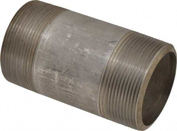 Merit Brass - Schedule 80, 3" Pipe x 6" Long, Grade 304/304L Stainless Steel Pipe Nipple - Seamless & Threaded - All Tool & Supply