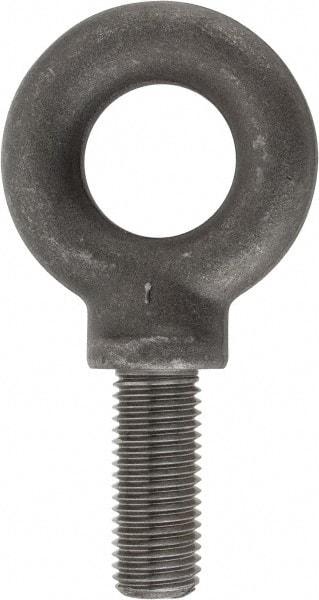 Gibraltar - 9,000 Lb Capacity, Steel, 1-8 Thread, Fixed Lifting Eye Bolt - Fully Threaded, 2-1/2" Shank, 2-1/2" Thread Length, Shoulder - All Tool & Supply