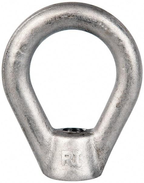 Gibraltar - 2,700 Lb Capacity, 3/8-16 Thread, Stainless Steel Lifting Eye Nut - Grade 316, 2-1/2" High, 1-1/4" Inside & 2" Outside Eye Diam, 7/8" Bell/Base Width - All Tool & Supply