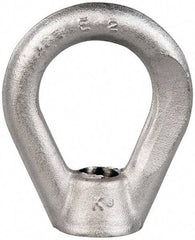 Gibraltar - 2,700 Lb Capacity, 1/2-13 Thread, Stainless Steel Lifting Eye Nut - Grade 316, 2-1/2" High, 1-1/4" Inside & 2" Outside Eye Diam, 7/8" Bell/Base Width - All Tool & Supply