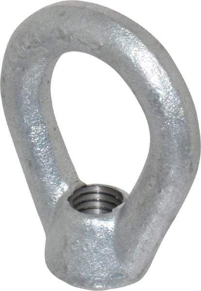 Gibraltar - 2,700 Lb Capacity, 1/2-13 Thread, Galvanized Finsih, Carbon Steel Heavy Duty Lifting Eye Nut - Grade C-1030, 2-1/2" High, 1-1/4" Inside & 2" Outside Eye Diam, 7/8" Bell/Base Width - All Tool & Supply