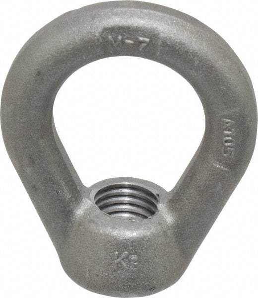 Gibraltar - 5,000 Lb Capacity, 3/4-10 Thread, Self Colored, Carbon Steel Heavy Duty Lifting Eye Nut - Grade C-1030, 3" High, 1-1/2" Inside & 2-1/2" Outside Eye Diam, 1-3/8" Bell/Base Width - All Tool & Supply