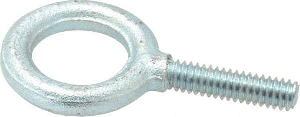 Gibraltar - 480 Lb Capacity, Steel, 1/4-20 Thread, Fixed Lifting Eye Bolt - Fully Threaded, 1" Shank, 1" Thread Length, No Shoulder - All Tool & Supply